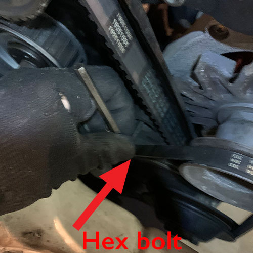 Hex bolt to loosen Mk1 Golf Alternator
