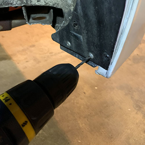 Drill out bumper rivets